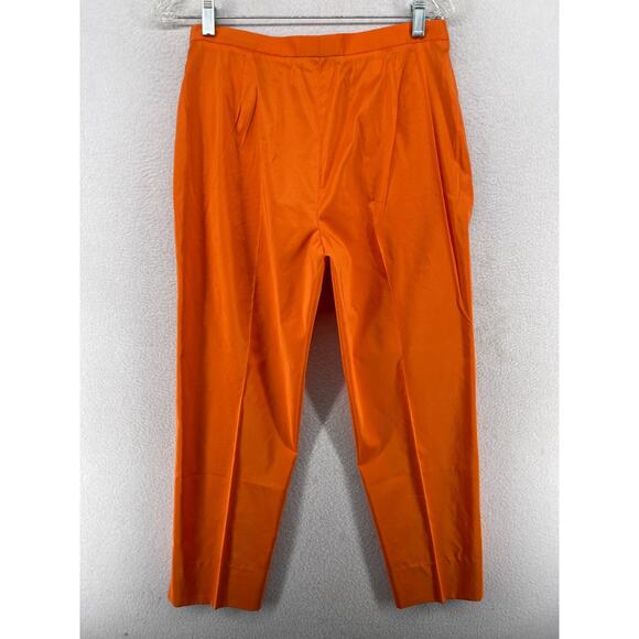INCOTEX Pants Womens 8 Silk Blend Trouser Hi Rise Orange Italy NEW - Picture 1 of 14